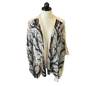 Entro Boho Kimono Cardigan – Sequins Black & Nude‎ Tree Roots Nature Sz S